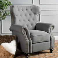 Walder Fauteuil inclinable en tissu capitonné à clous décoratifs par Christopher Knight Home