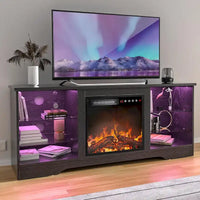 Meuble TV cheminée Bossin 58" avec foyer électrique 18", centre de divertissement moderne pour téléviseurs 65", console TV