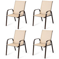 Costway Lot de 4 chaises de patio jardin terrasse cour avec accoudoir - Voir détails