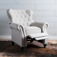 Walder Fauteuil inclinable en tissu capitonné à clous décoratifs par Christopher Knight Home