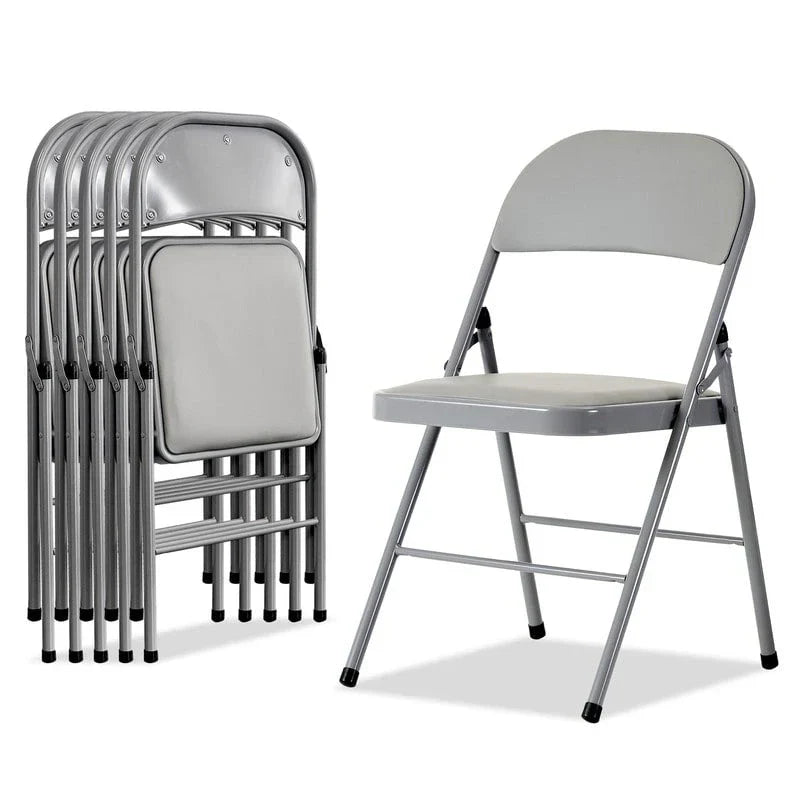 Chaises pliables élégantes en fer et PVC pour congrès et exposition, blanc