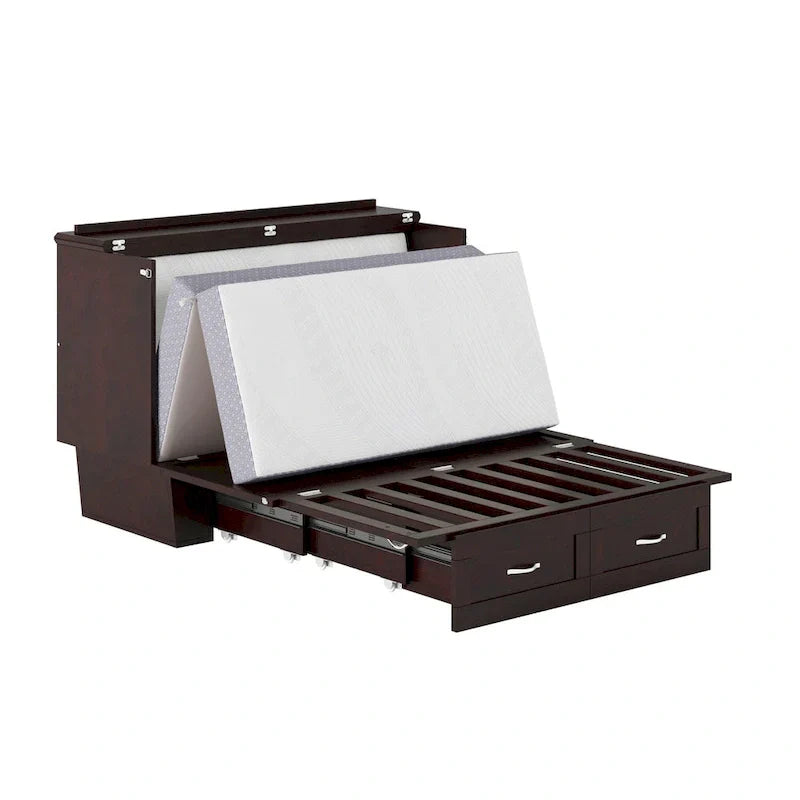 Monroe Coffre lit escamotable Full avec matelas en mousse à mémoire de forme 6