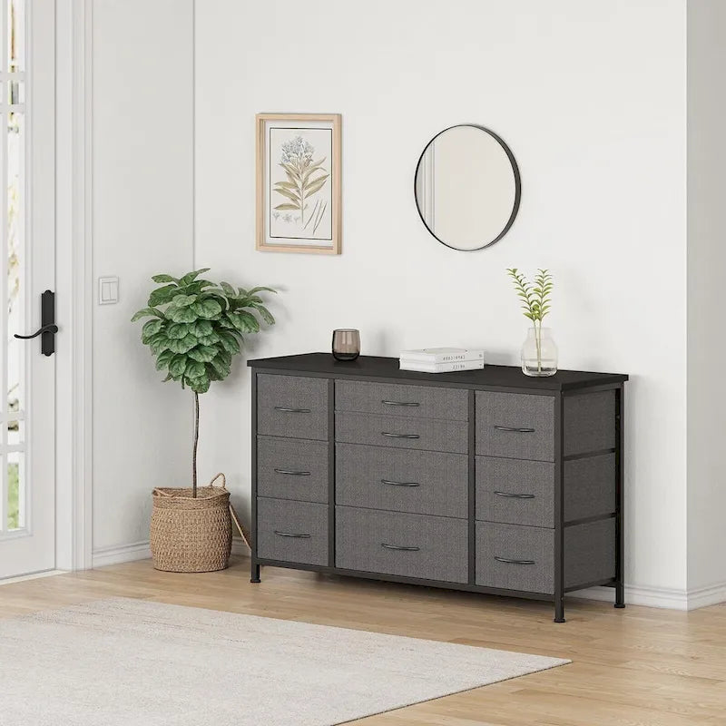 Commode de chambre avec 10 grands tiroirs pour meuble TV long 55 - 55 pouces