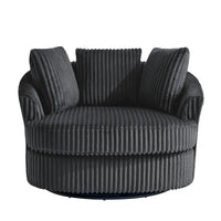 DREAMSIDEA Lot de 2 fauteuils pivotants recouverts de tissu, accoudoirs encastrés