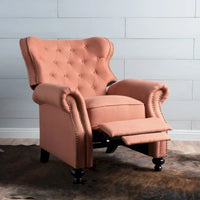 Walder Fauteuil inclinable en tissu capitonné à clous décoratifs par Christopher Knight Home