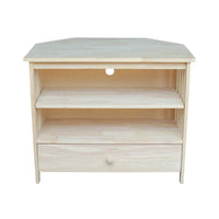 Meuble TV d'angle en bois massif de style Mission