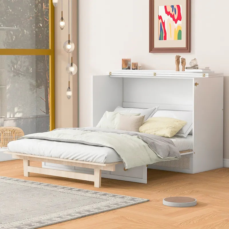 Nestfair Lit escamotable taille Full avec grands tiroirs