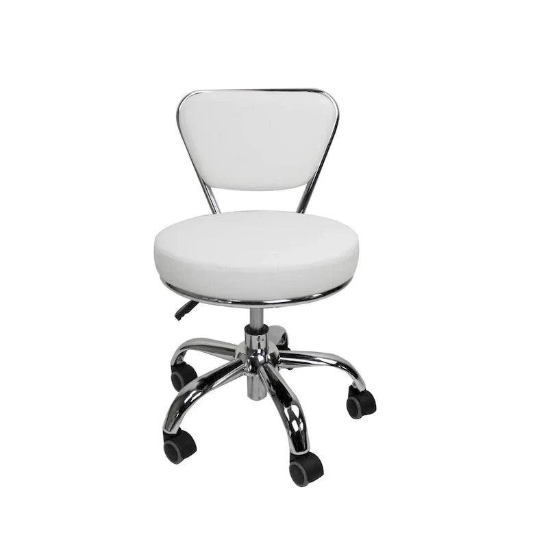 Dayton Tabouret bas réglable de 13 à 15, chaise roulante basse avec dossier, blanc - N/A