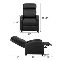 Fauteuil inclinable en simili cuir PU, marron / noir / gris / kaki / rouge / beige, simple