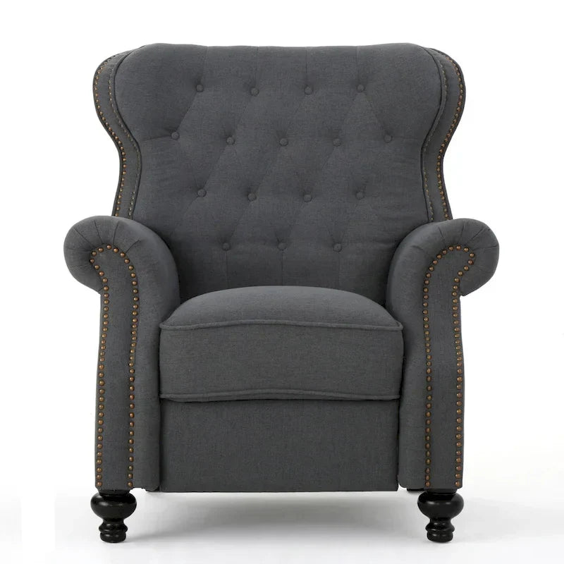 Walder Fauteuil inclinable en tissu capitonné à clous décoratifs par Christopher Knight Home