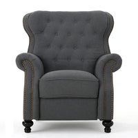 Walder Fauteuil inclinable en tissu capitonné à clous décoratifs par Christopher Knight Home