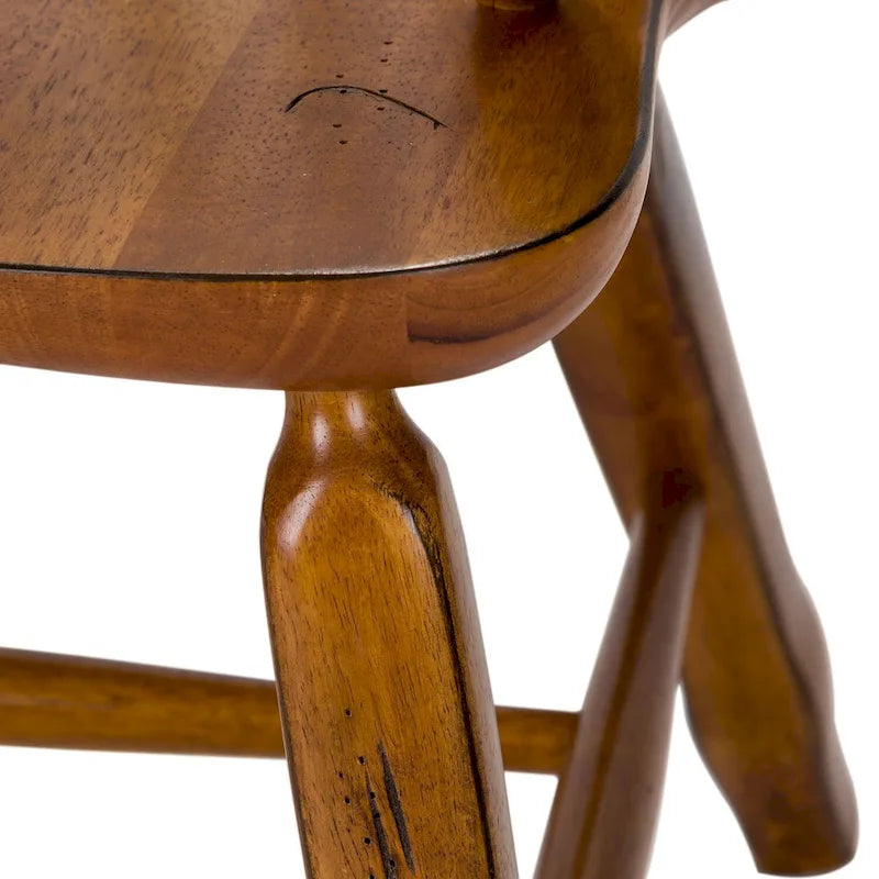 Treasures Fauteuil rustique en chêne à dossier arqué