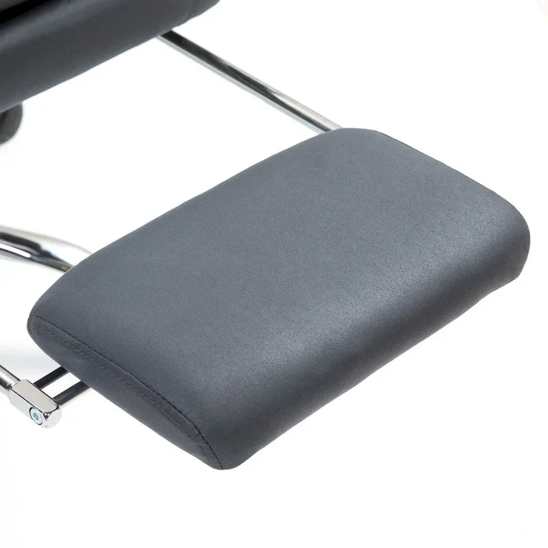 Vinsetto Chaise de bureau de massage inclinable chauffante à vibration en microfibre